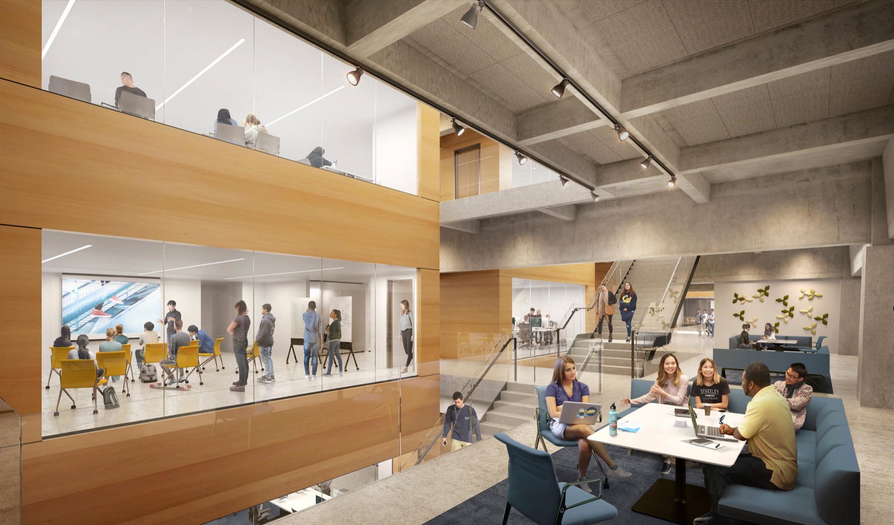 Architectural rendering of the Center for Connected Learning at Moffitt Library, UC Berkeley