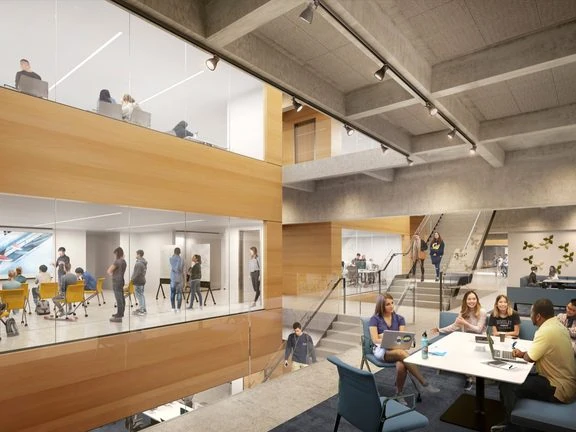 Rendering of the Center for Connected Learning at Moffitt Library, UC Berkeley