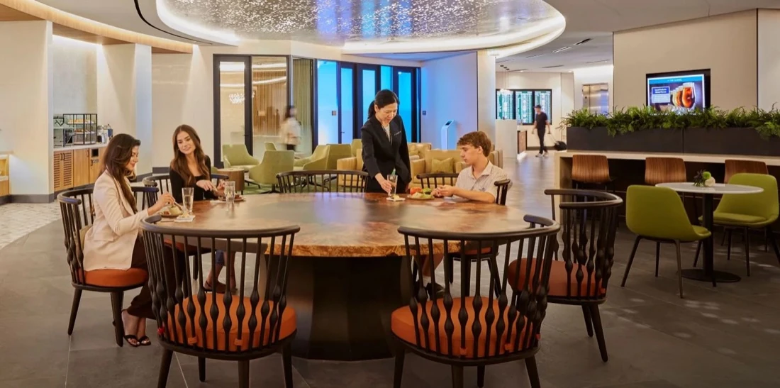 Airline lounge interior at SFO