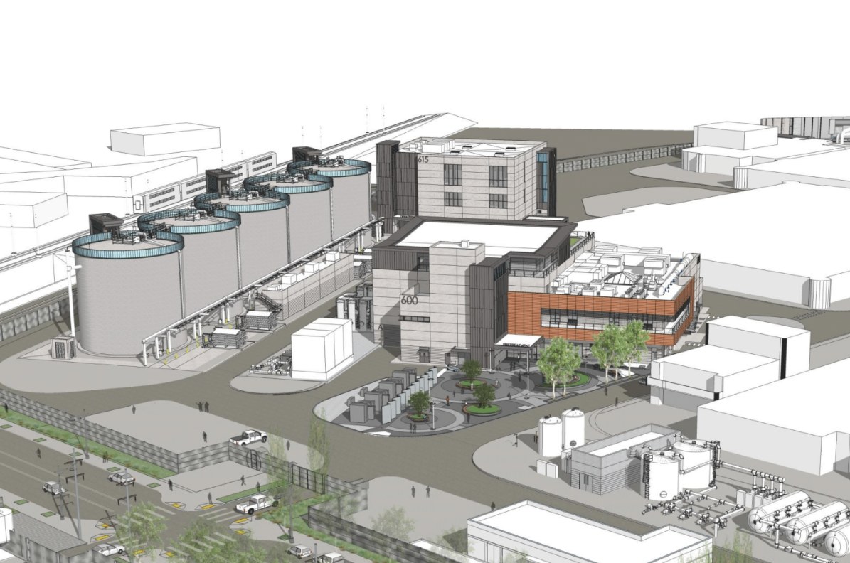 Aerial rendering of the SFPUC Biosolids Digesters Facilities Project