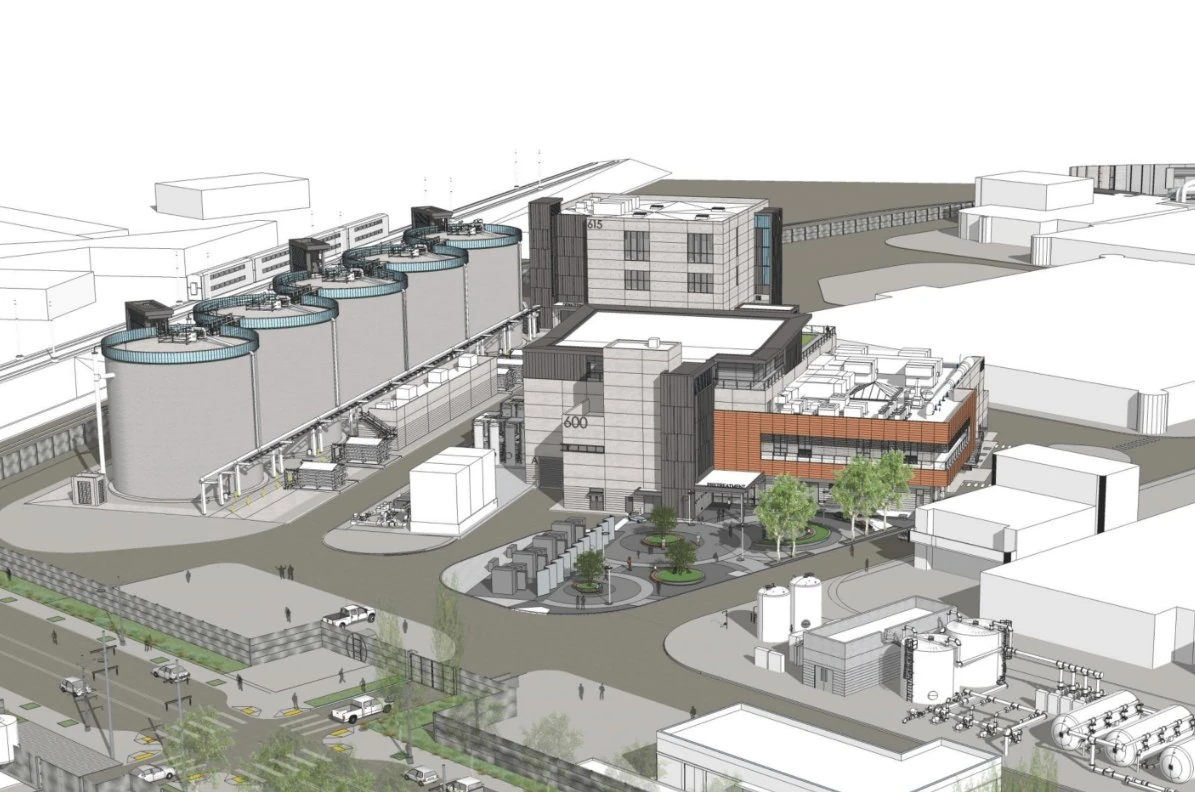 Aerial rendering of the SFPUC Biosolids Digesters Facilities Project